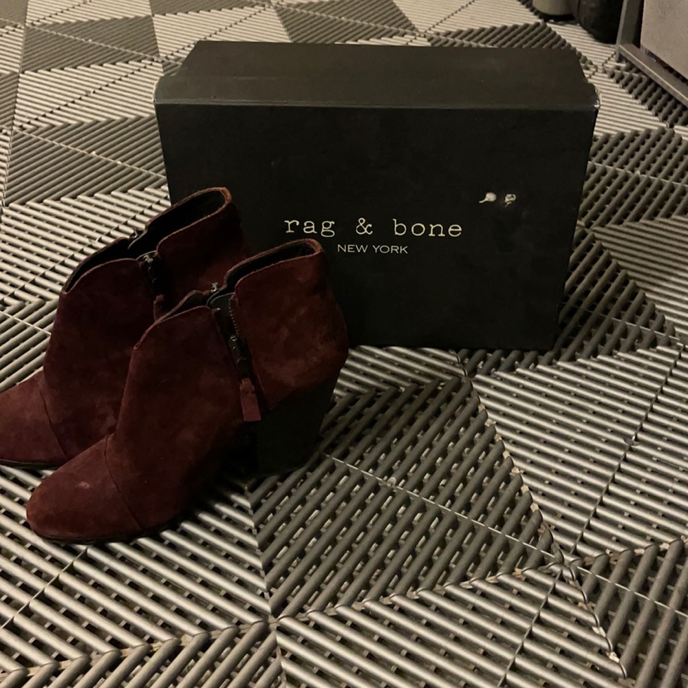 Rag & Bone Burgundy Margot Boots - 38.5